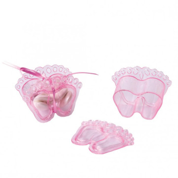 Lot de 5 pieds de Bébé en plexiglass rose