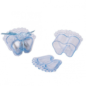 Lot de 5 pieds de Bébé en plexiglass bleu