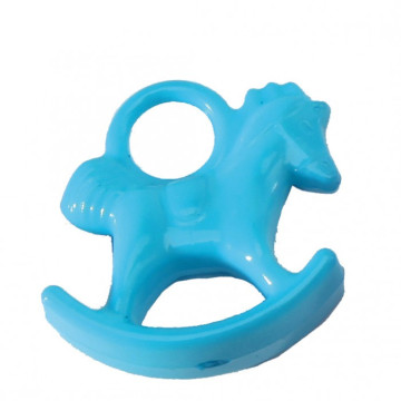 Lot de 10 Mini-Chevaux à bascule en plastique bleu à suspendre 2,5 cm
