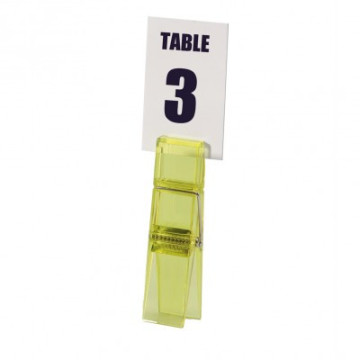 Clip porte-nom jaune en plastique