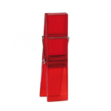 Clip porte-nom rouge en plastique