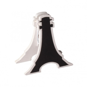 Lot de 2 clips Tour Eiffel Blanc en bois