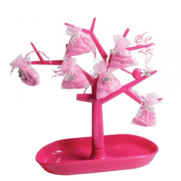 Arbre présentoir fuschia en plastique