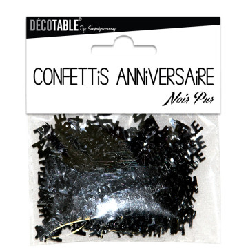 Confettis de table Joyeux Anniversaire Noir
