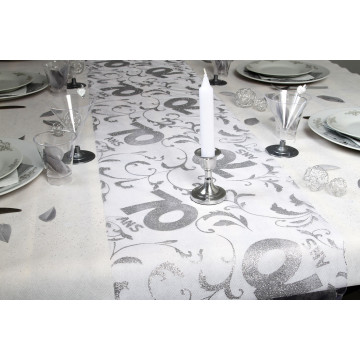 Chemin de table 70 ans Argent 0,28 x 5 m