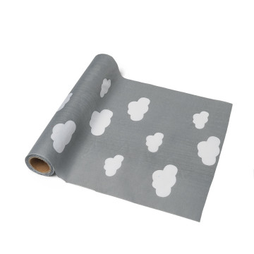 Chemin de table gris et nuages 28 cm x 5 m