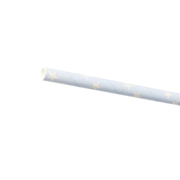Lot de 24 pailles ciel étoiles blanches