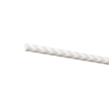 Lot de 24 pailles Chevrons gris/blanc