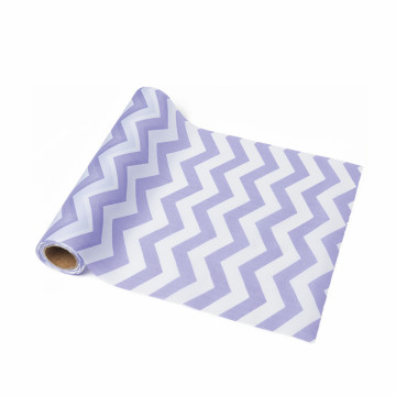 Chemin de table Chevrons lavande/blanc 28 cm x 5 m