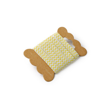 Ruban Chevron jaune/Blanc 1cm x 5 m