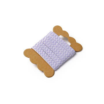 Ruban Chevron lavande/Blanc 1cm x 5 m