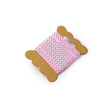 Ruban Chevron rose/Blanc 1cm x 5 m