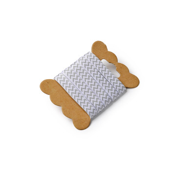 Ruban Chevron gris/Blanc 1cm x 5 m