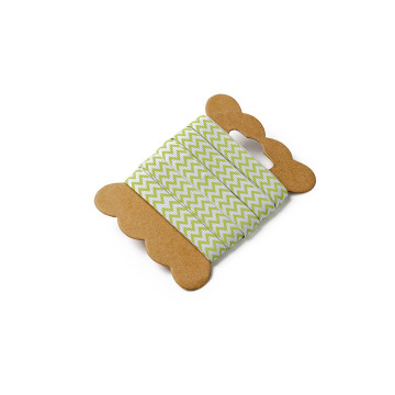 Ruban Chevron anis/Blanc 1cm x 5 m