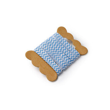 Ruban Chevron turquoise/Blanc 1cm x 5 m