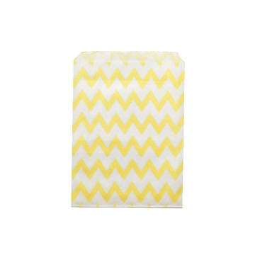 Lot de 24 sachets Chevron jaune en papier 13 x 18 cm