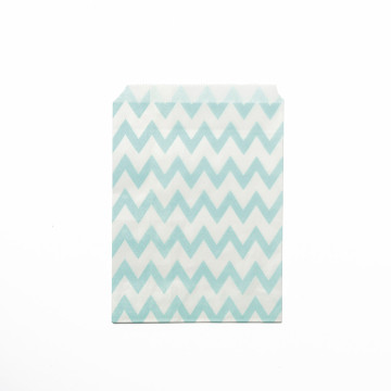 Lot de 24 sachets Chevron menthe en papier 13 x 18 cm