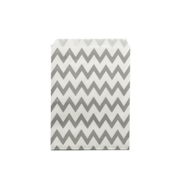 Lot de 24 sachets Chevron gris en papier 13 x 18 cm