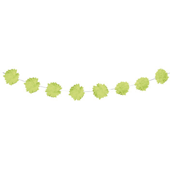 Guirlande 12 pompons anis papier de soie 2,5 m