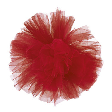 Pompon rouge en tulle 30 cm