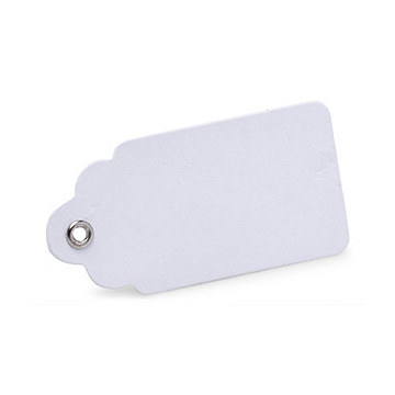 Lot de 20 étiquettes blanches œillet métal 6 x 3 cm