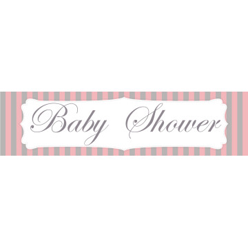 Bannière baby-shower fille 2,44 m