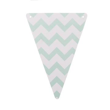 Lot de 5 Fanions Chevron menthe 15 x 21 cm