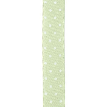 Ruban tissu anis à pois blancs adhésif 1 cm x 2 m