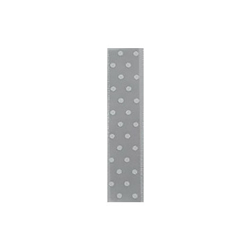 Ruban tissu gris à pois blancs adhésif 1 cm x 2 m
