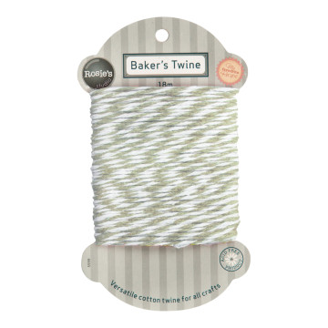 Bobine de ficelle Baker Twine bicolore ivoire/blanc 18 m
