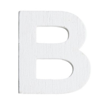 Lettre B en bois blanc 5 cm