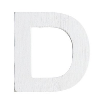 Lettre D en bois blanc 5 cm