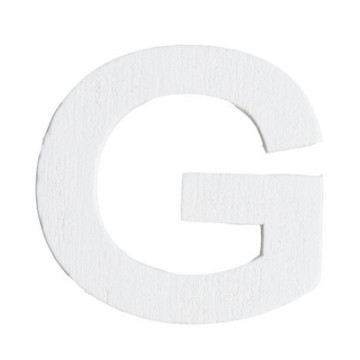 Lettre G en bois blanc 5 cm