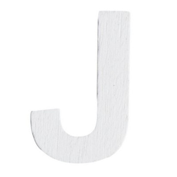 Lettre J en bois blanc 5 cm