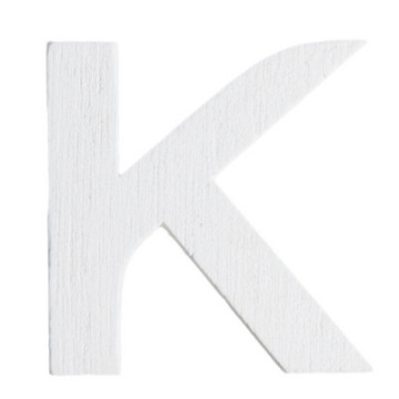 Lettre K en bois blanc 5 cm