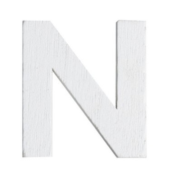 Lettre N en bois blanc 5 cm