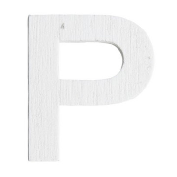 Lettre P en bois blanc 5 cm