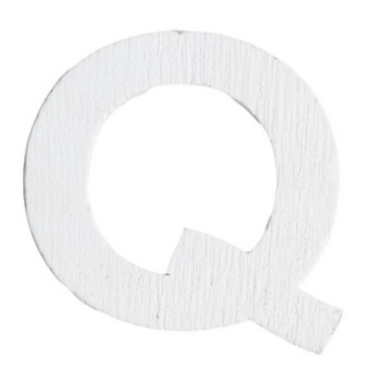 Lettre Q en bois blanc 5 cm