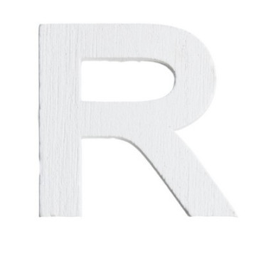 Lettre R en bois blanc 5 cm