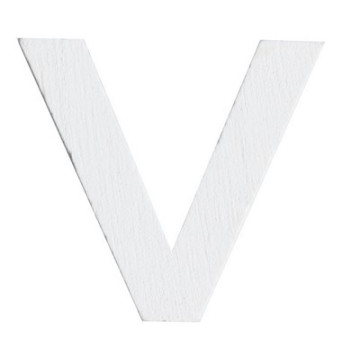 Lettre V en bois blanc 5 cm