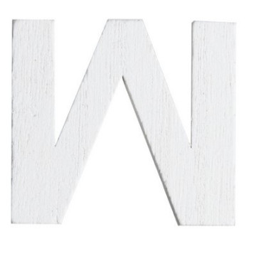 Lettre W en bois blanc 5 cm