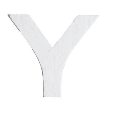 Lettre Y en bois blanc 5 cm