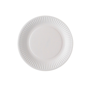 Lot de100 assiettes jetables blanches en carton 18 cm
