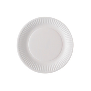 Lot de100 assiettes jetables blanches en carton 15 cm