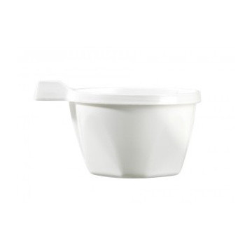 Lot de 50 tasses à café avec anse jetables en plastique blanc