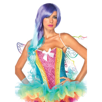 Bustier sequins arc en ciel sexy avec armature