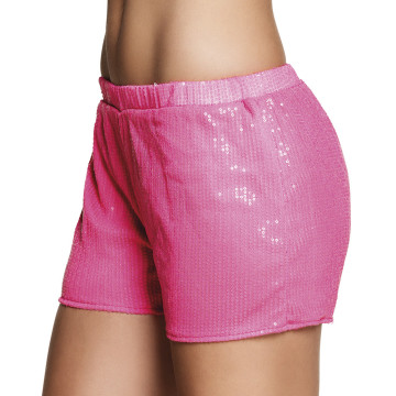 Mini short  sequins rose fluo taille M