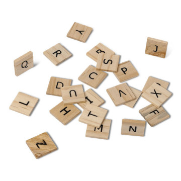 Lot de 60 lettres Alphabet bois façon Scrabble 2 x 2 cm