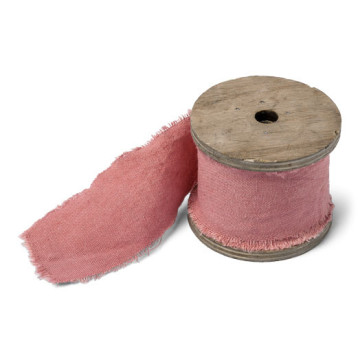Ruban lin vieux rose 5 cm x 3 m