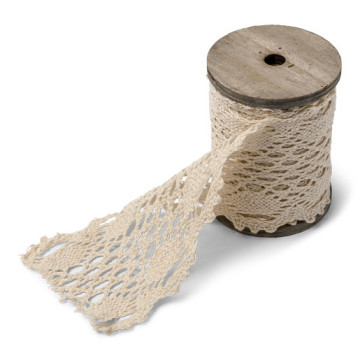 Ruban dentelle ivoire 8,3 cm x 3 m